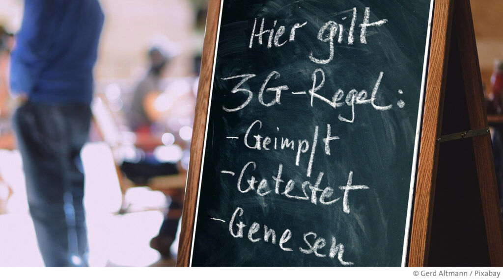 Aufstellschild "Hier gilt die 3G-Regel"