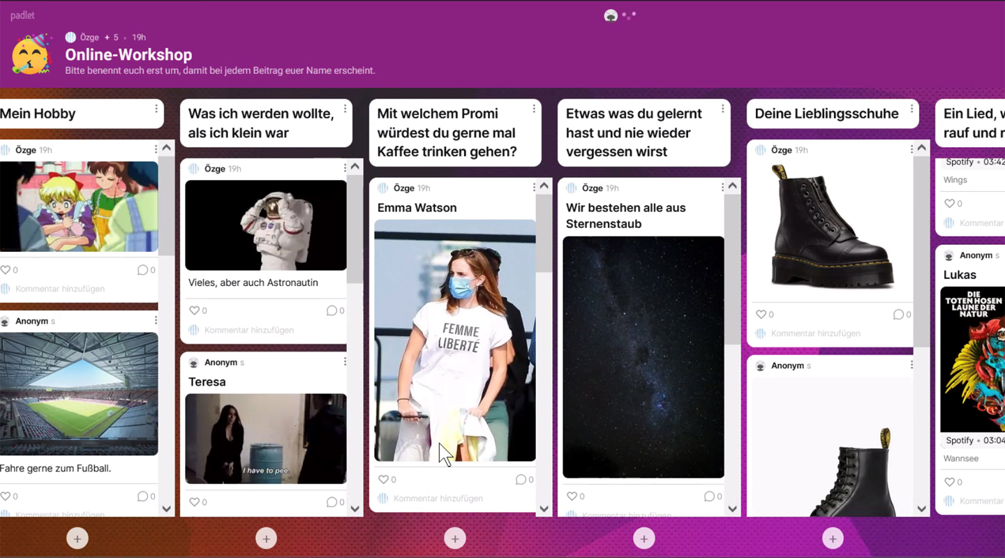 Überischt über verschiedene Online-Tools