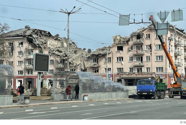 Bild aus Tschernihiw nach dem Angriff